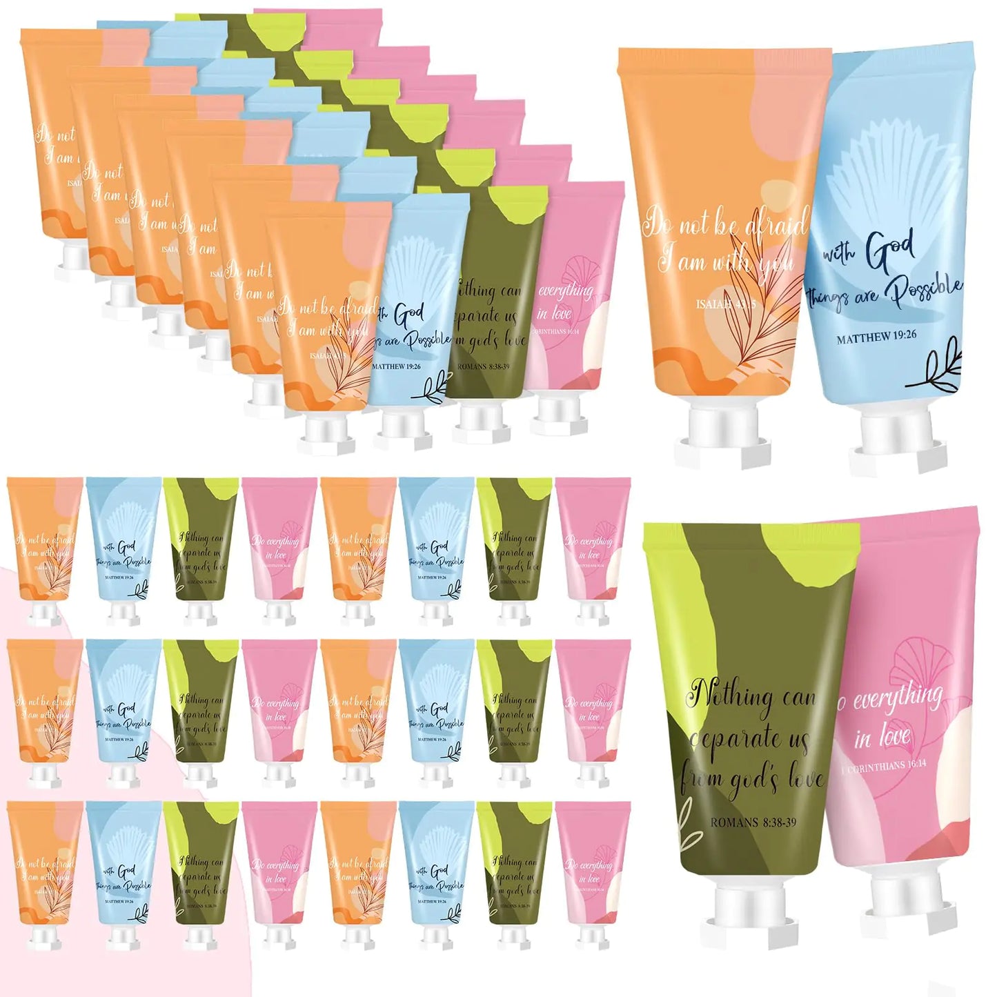 36 Pcs Quotes Christian Hand Lotion Bulk Gifts