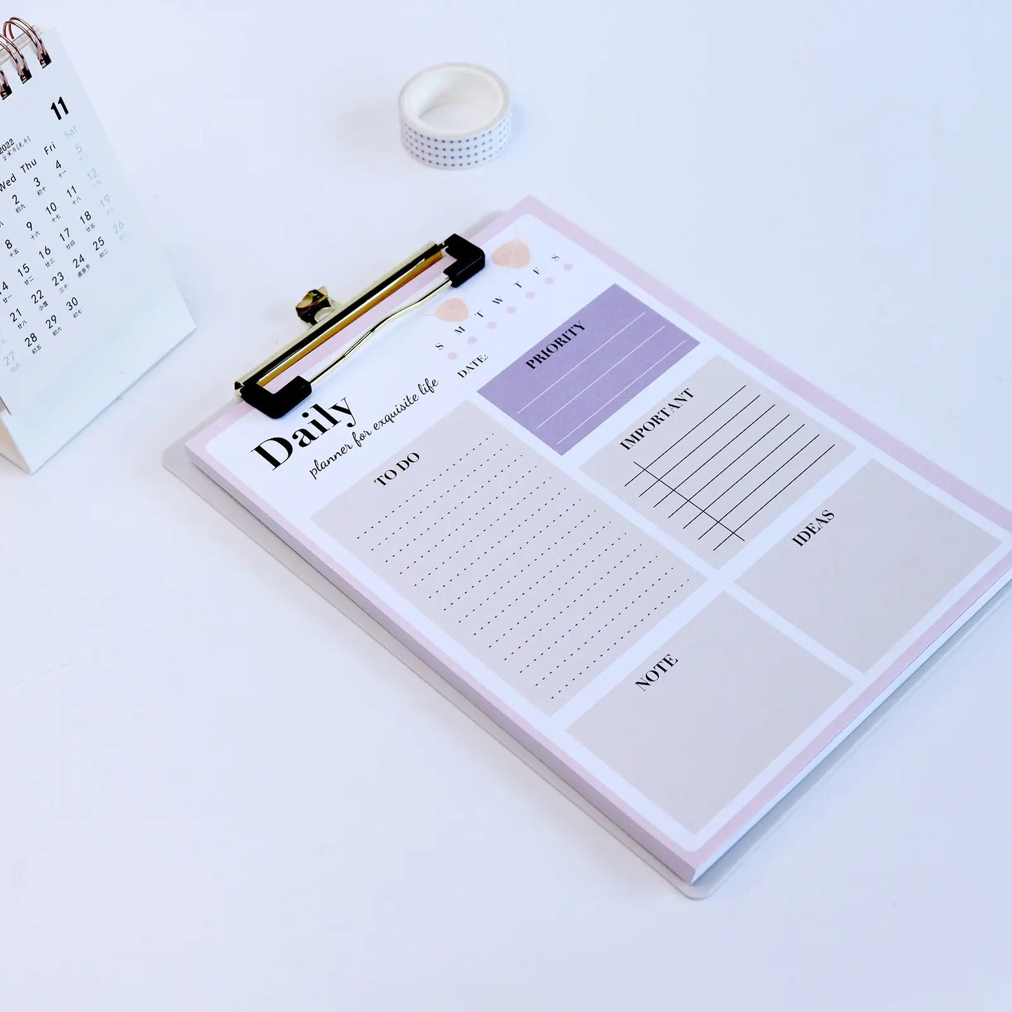 Tearable Notepad Planner with 60 Sheets