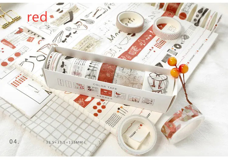 Washi Tape Set for DIY Journals and Scrapbooks (8 Rolls)