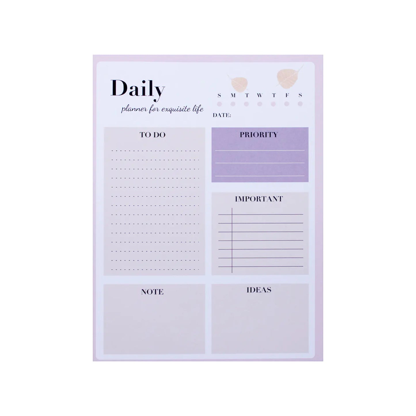 Tearable Notepad Planner with 60 Sheets