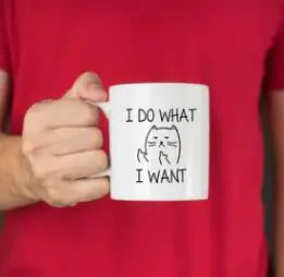 "I Do What I Want Cat Ceramic Coffee Mug"
