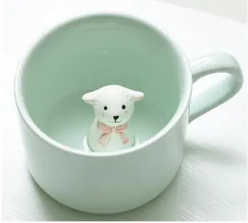 3D Cute Animal Coffee Mug - Ceramic Couple Cup