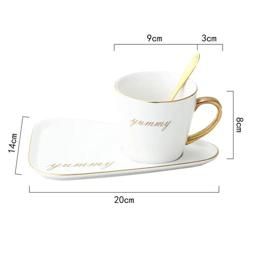 Matte Ceramic Coffee Cup and Saucer Set for Tea