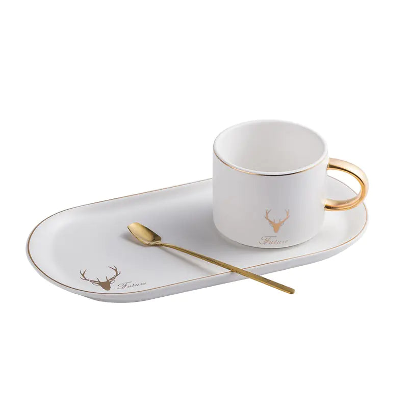 Nordic Ceramic Coffee Mug Set with Saucer