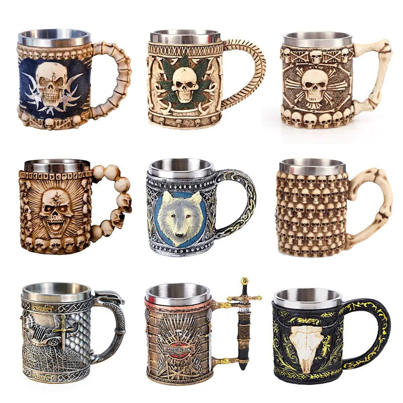 3D Double-Layer Skull Mug for Halloween & Christmas