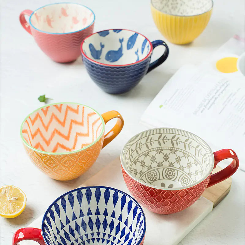 Creative Hand-Painted Ceramic Mug for Breakfast