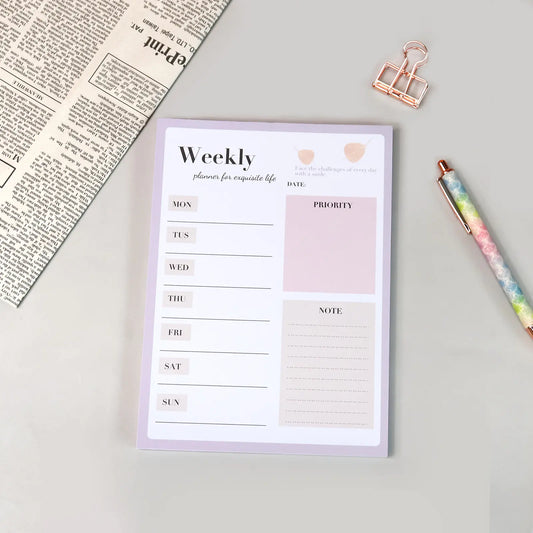 Tearable Notepad Planner with 60 Sheets