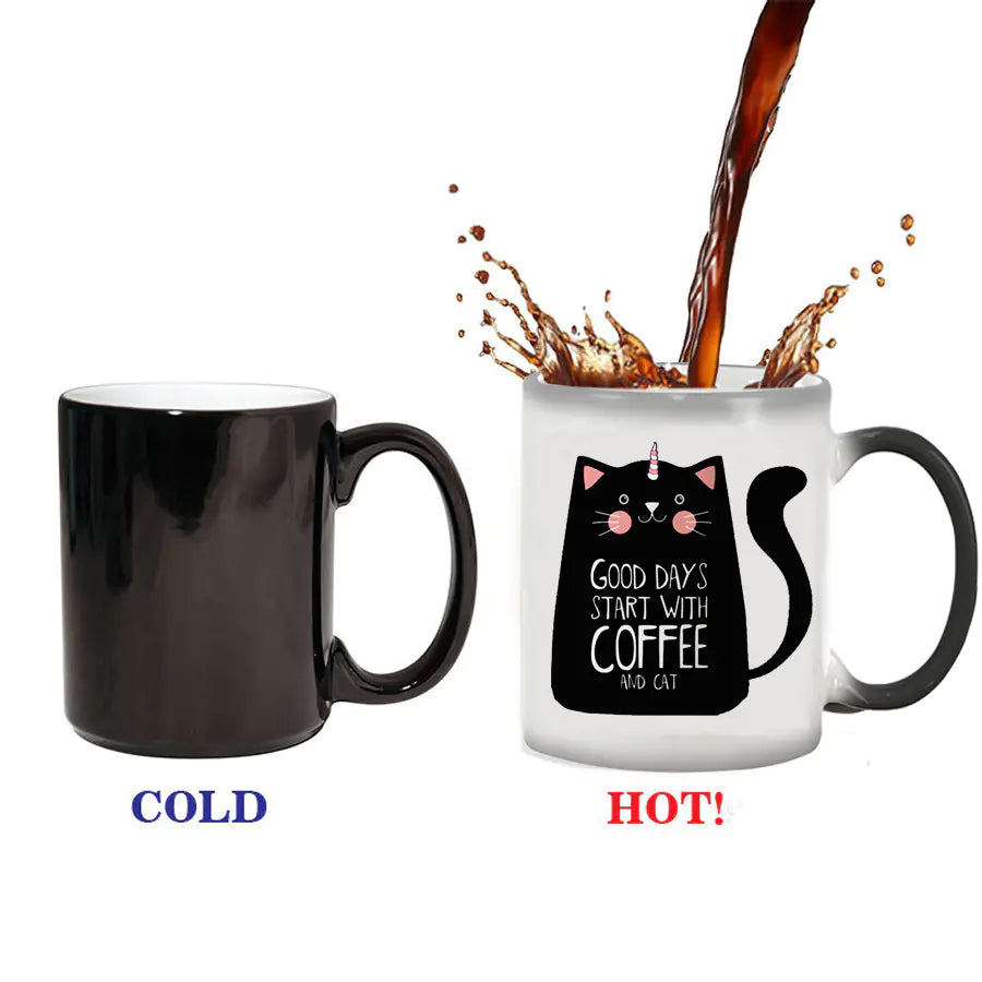 Cute Cat Color-Changing Mug - Ceramic Heat Sensitive
