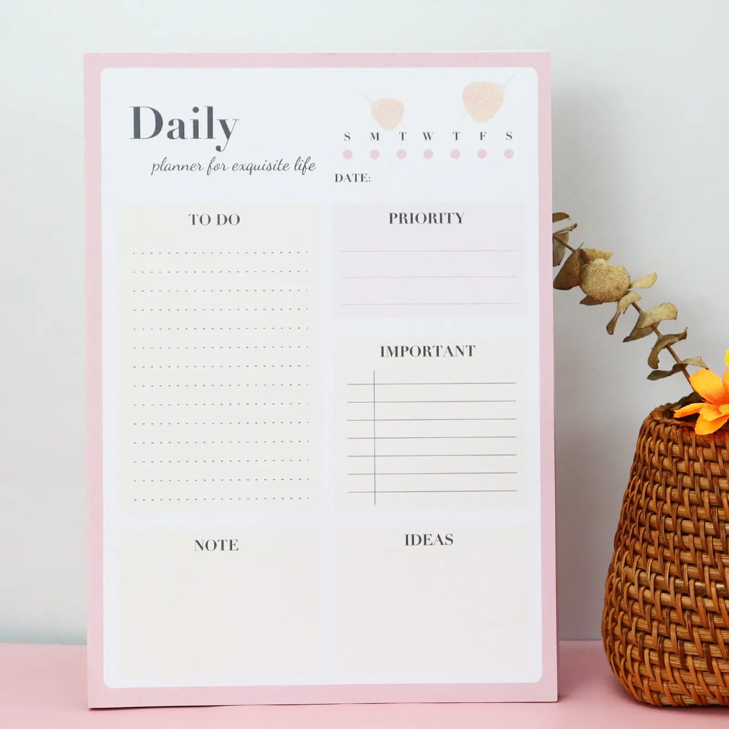 Tearable Notepad Planner with 60 Sheets