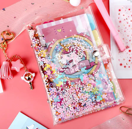 Square Grid Journal with Unicorn Design and Accessories