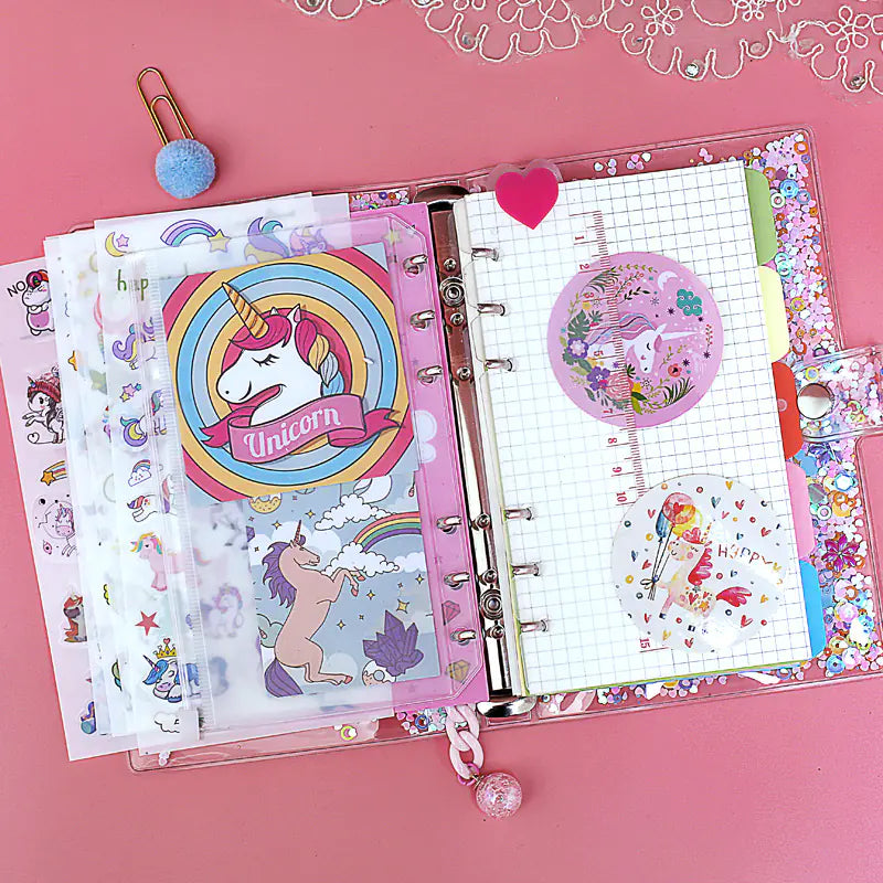 Pink Unicorn Notebook - Cute A6/A5 Diary Journal