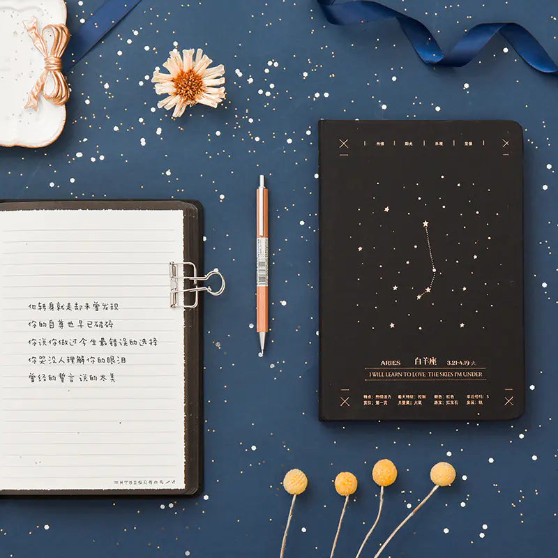 Zodiac Hard Cover Journal with Vintage Design