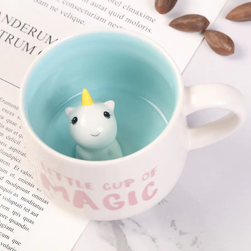 3D Animal Inside Ceramic Mug - Cute Kawaii Teacup