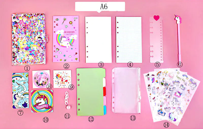 Pink Unicorn Notebook - Cute A6/A5 Diary Journal