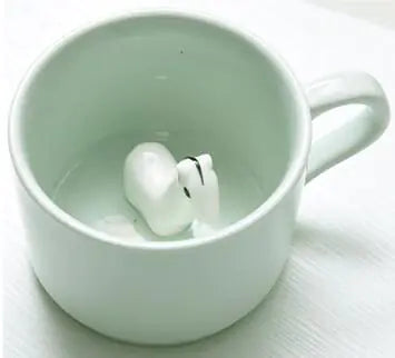 3D Cute Animal Coffee Mug - Ceramic Couple Cup