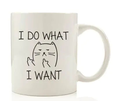 "I Do What I Want Cat Ceramic Coffee Mug"