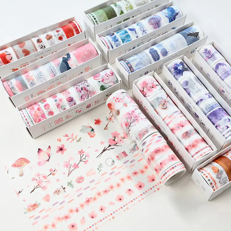 Washi Tape Set for DIY Journals and Scrapbooks (8 Rolls)