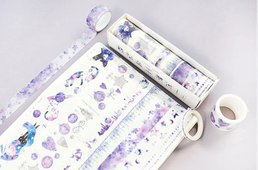 Washi Tape Set for DIY Journals and Scrapbooks (8 Rolls)