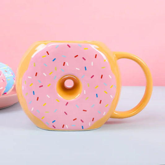 Cute Cartoon Donut Shaped Ceramic Mug for Breakfast