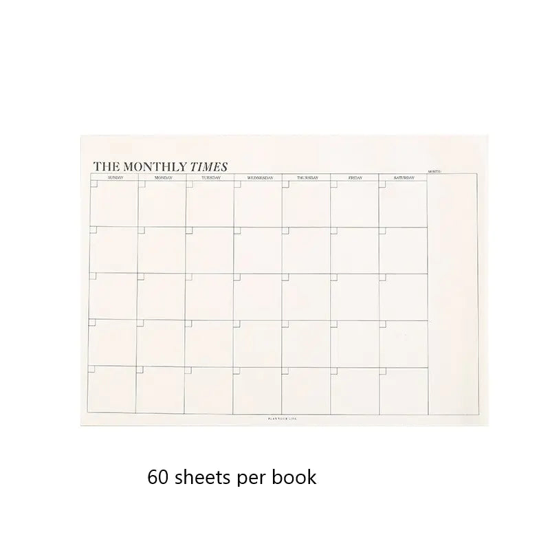 Simple Tearable Monthly Planner