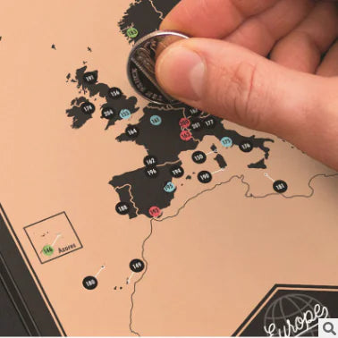 Black Gold Scratch Travel Diary Map for Adventures