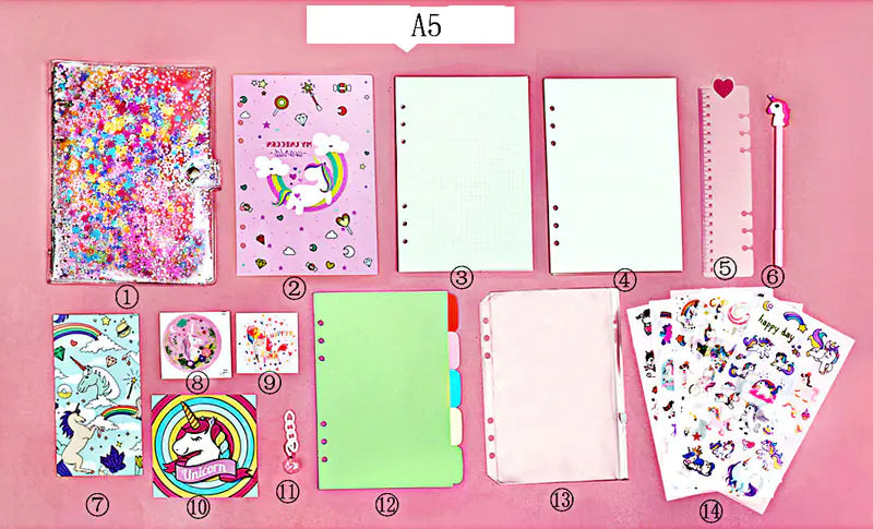 Pink Unicorn Notebook - Cute A6/A5 Diary Journal