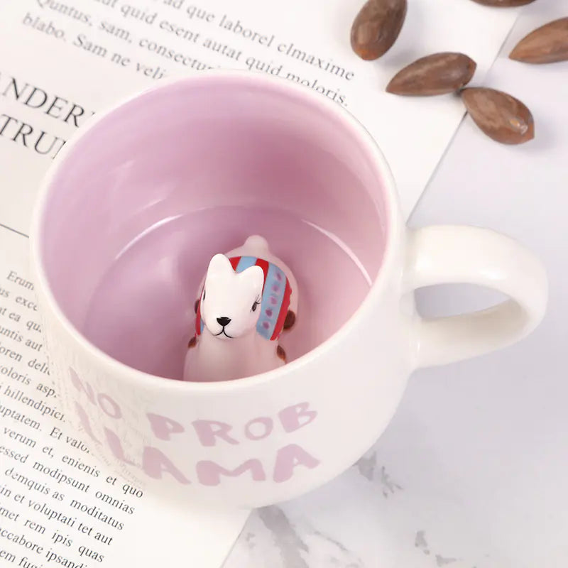 3D Animal Inside Ceramic Mug - Cute Kawaii Teacup