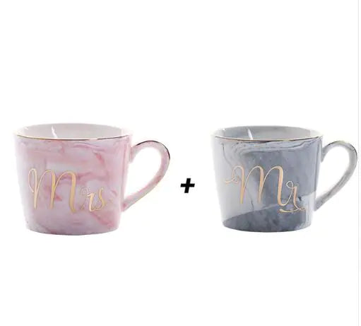 Ceramic Couple Coffee Mug and Water Cup