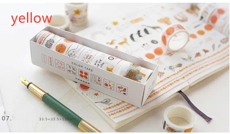 Washi Tape Set for DIY Journals and Scrapbooks (8 Rolls)