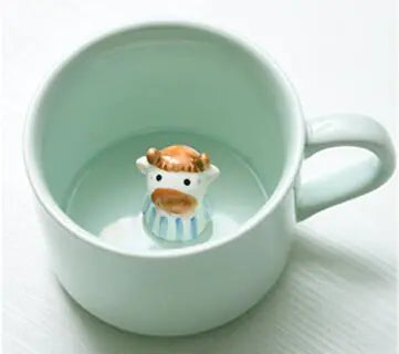3D Cute Animal Coffee Mug - Ceramic Couple Cup