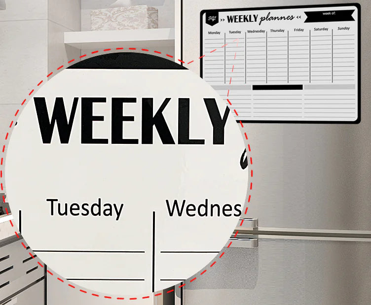 Erasable Magnetic Fridge Memo Board and Planner