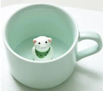 3D Cute Animal Coffee Mug - Ceramic Couple Cup