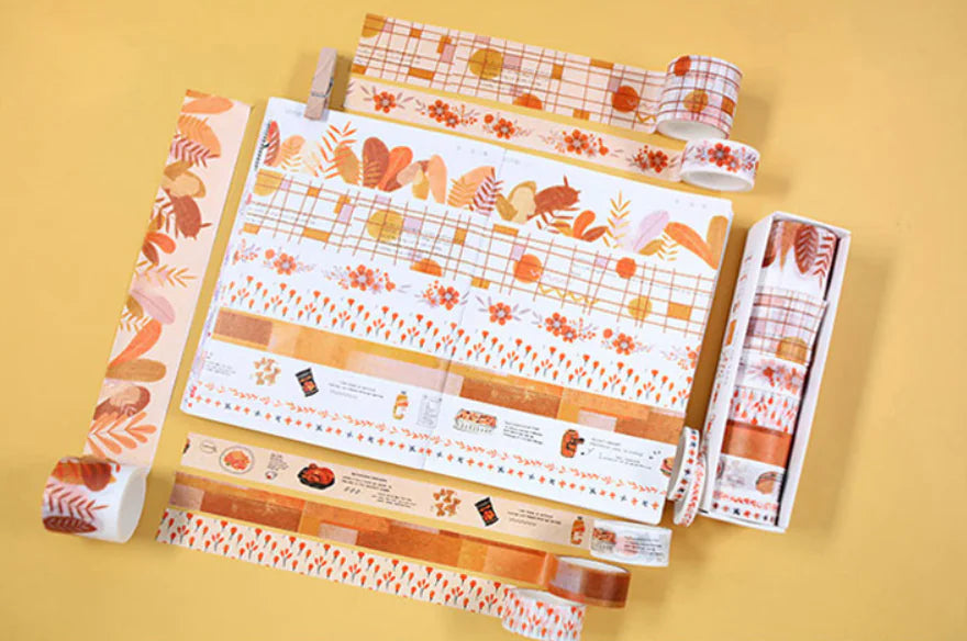 Washi Tape Set for DIY Journals and Scrapbooks (8 Rolls)