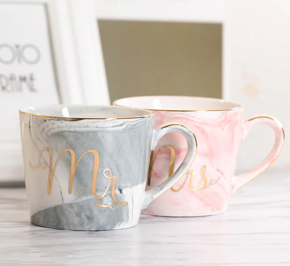 Ceramic Couple Coffee Mug and Water Cup