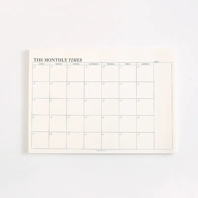 Simple Tearable Monthly Planner
