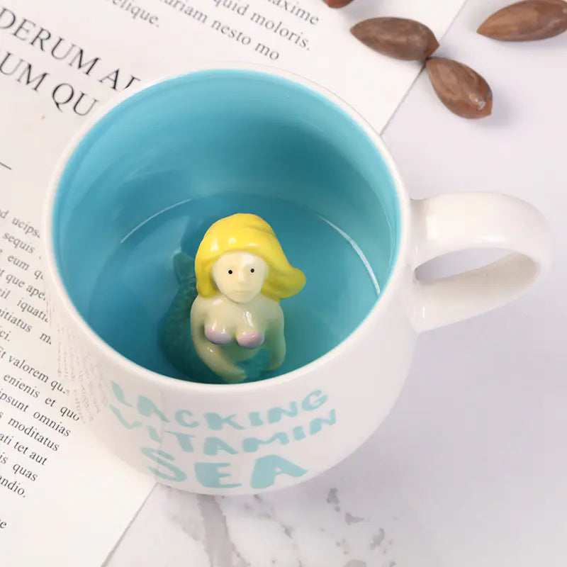 3D Animal Inside Ceramic Mug - Cute Kawaii Teacup