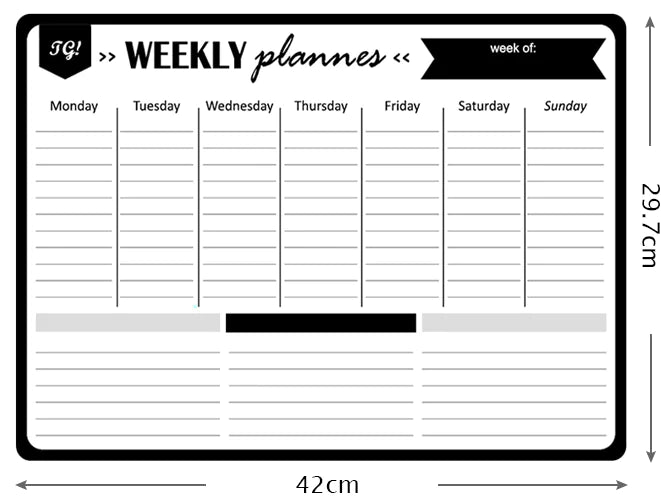 Erasable Magnetic Fridge Memo Board and Planner