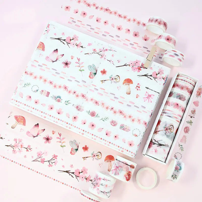 Washi Tape Set for DIY Journals and Scrapbooks (8 Rolls)