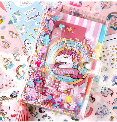 Square Grid Journal with Unicorn Design and Accessories