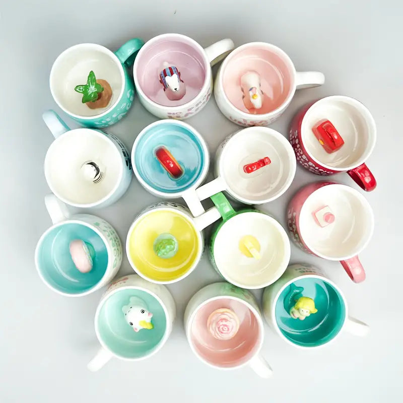 3D Animal Inside Ceramic Mug - Cute Kawaii Teacup