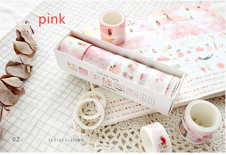 Washi Tape Set for DIY Journals and Scrapbooks (8 Rolls)